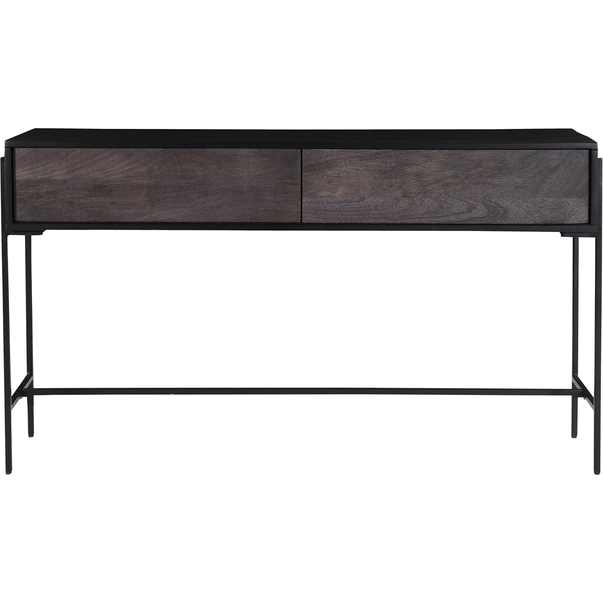 Tobin Console Table by Moe's Home Collection in light brown. Made from solid mango wood, iron base, mdf (carb) in a modern style.