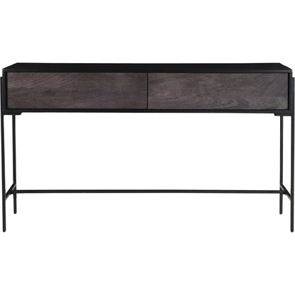 Tobin Console Table by Moe's Home Collection in light brown. Made from solid mango wood, iron base, mdf (carb) in a modern style.
