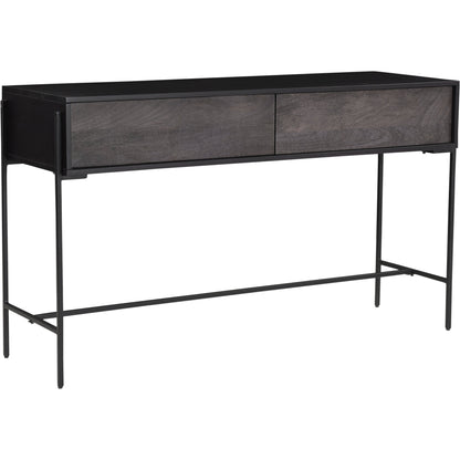 Tobin Console Table by Moe's Home Collection in light brown. Made from solid mango wood, iron base, mdf (carb) in a modern style.