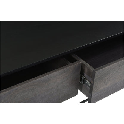 Tobin Console Table by Moe's Home Collection in light brown. Made from solid mango wood, iron base, mdf (carb) in a modern style.