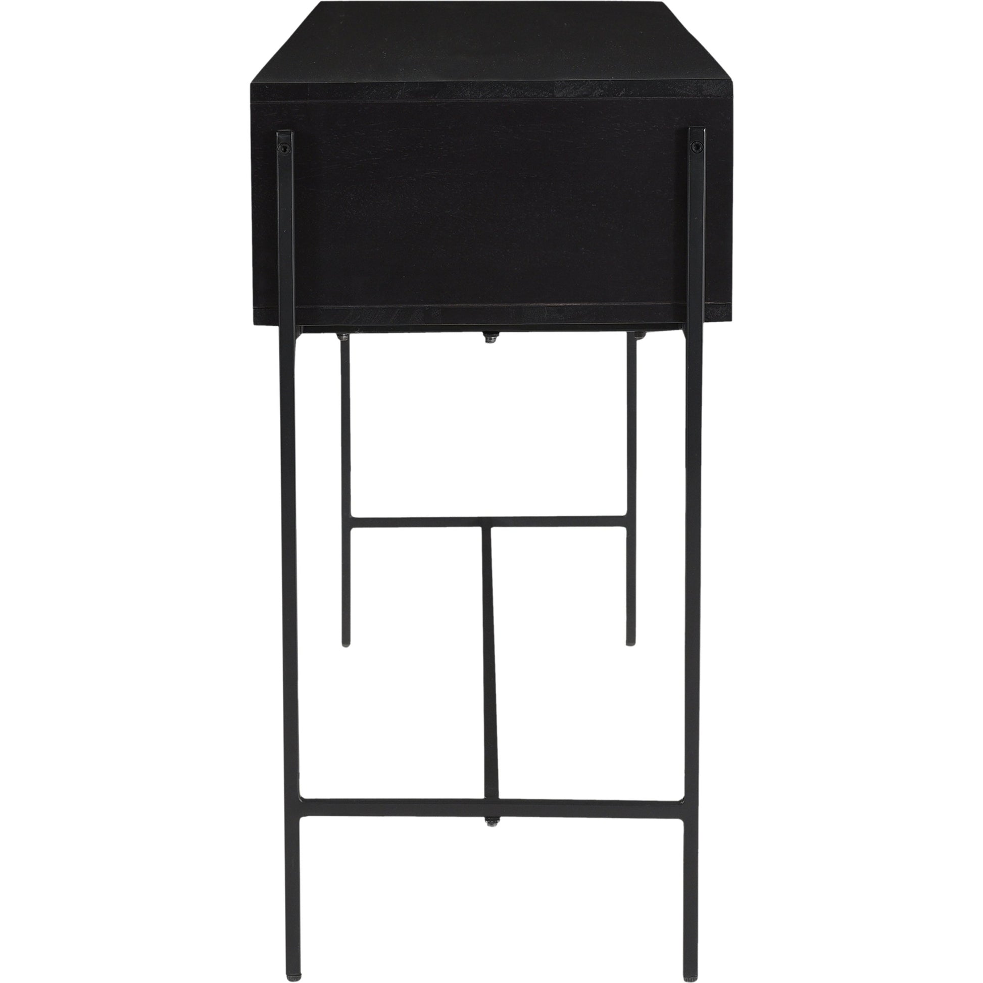 Tobin Console Table by Moe's Home Collection in light brown. Made from solid mango wood, iron base, mdf (carb) in a modern style.