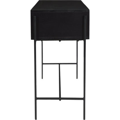 Tobin Console Table by Moe's Home Collection in light brown. Made from solid mango wood, iron base, mdf (carb) in a modern style.