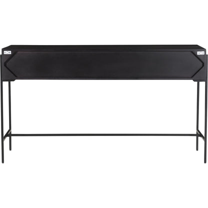 Tobin Console Table by Moe's Home Collection in light brown. Made from solid mango wood, iron base, mdf (carb) in a modern style.