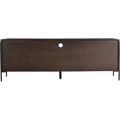 Tobin Entertainment Unit by Moe's Home Collection in light brown. Made from solid mango, iron base, mdf in a modern style.