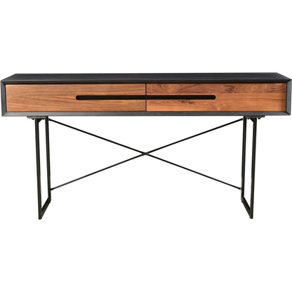 Vienna Console Table by Moe's Home Collection. Made from solid reclaimed teak doors, solid mango, steel legs, mdf in a unique style.
