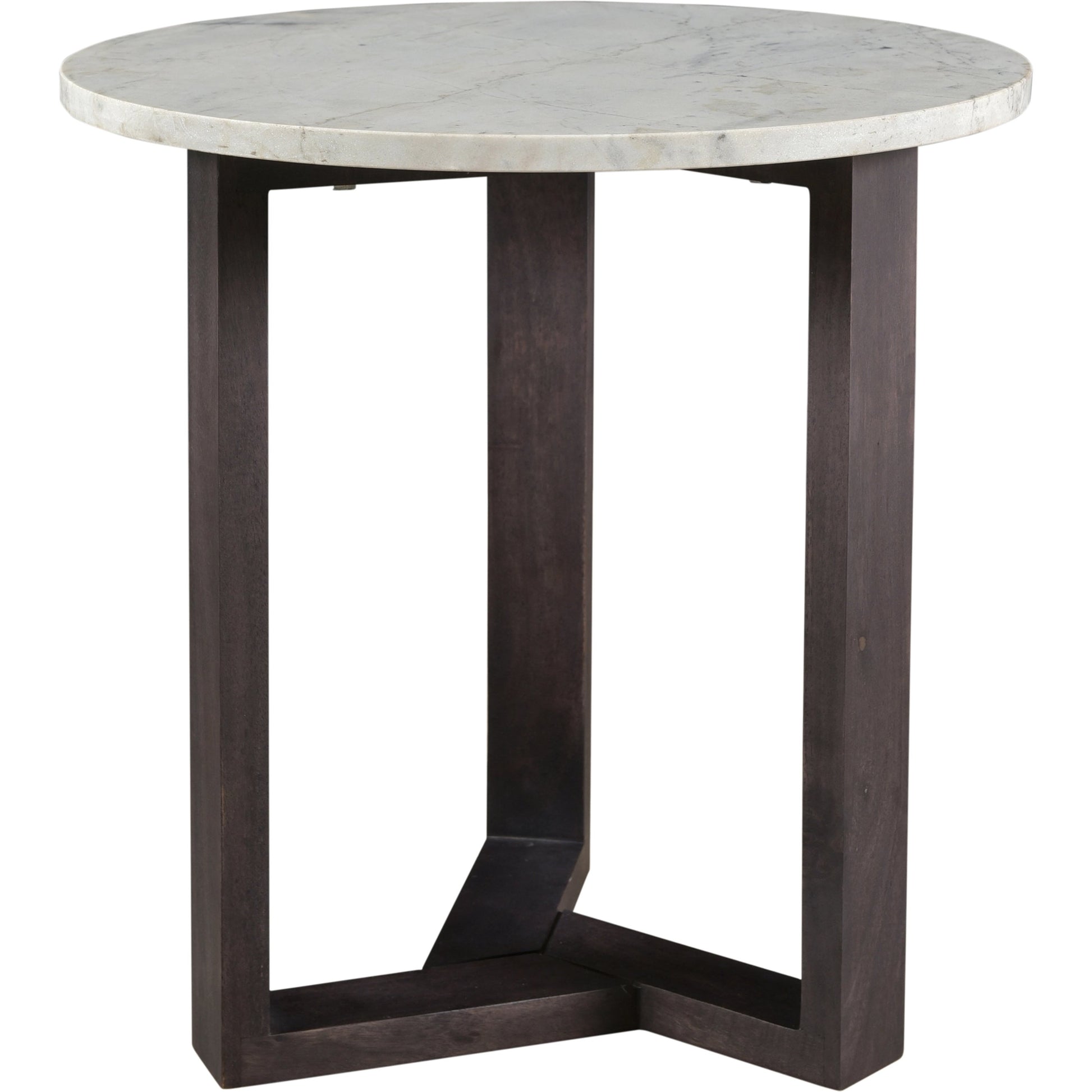 Jinxx Side Table by Moe's Home Collection in charcoal grey. Made from satwaria marble, solid acacia base, mdf in a modern style.