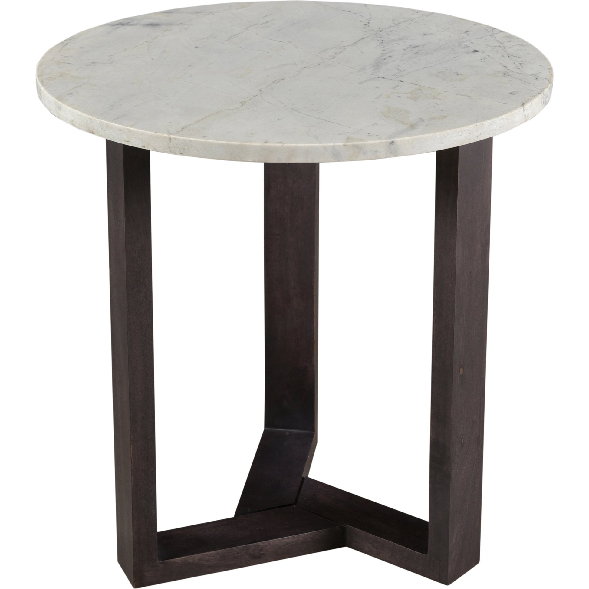 Jinxx Side Table by Moe's Home Collection in charcoal grey. Made from satwaria marble, solid acacia base, mdf in a modern style.