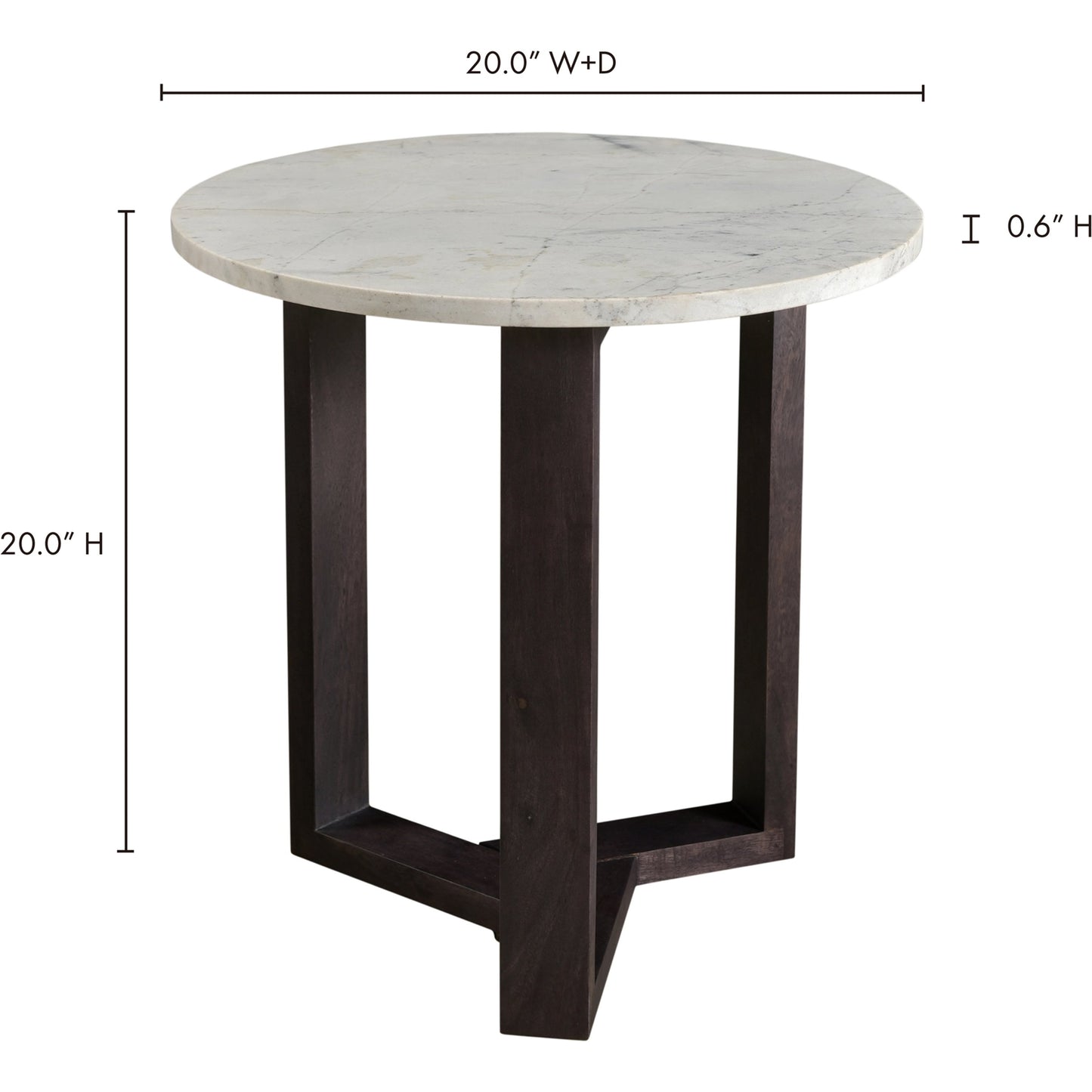 015 SI-2121950 | Lifestyle | Jinxx Side Table by Moe's Home Collection in charcoal grey. Made from satwaria marble, solid acacia base, mdf in a modern style.