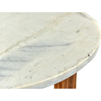 Jinxx Side Table by Moe's Home Collection in charcoal grey. Made from satwaria marble, solid acacia base, mdf in a modern style.