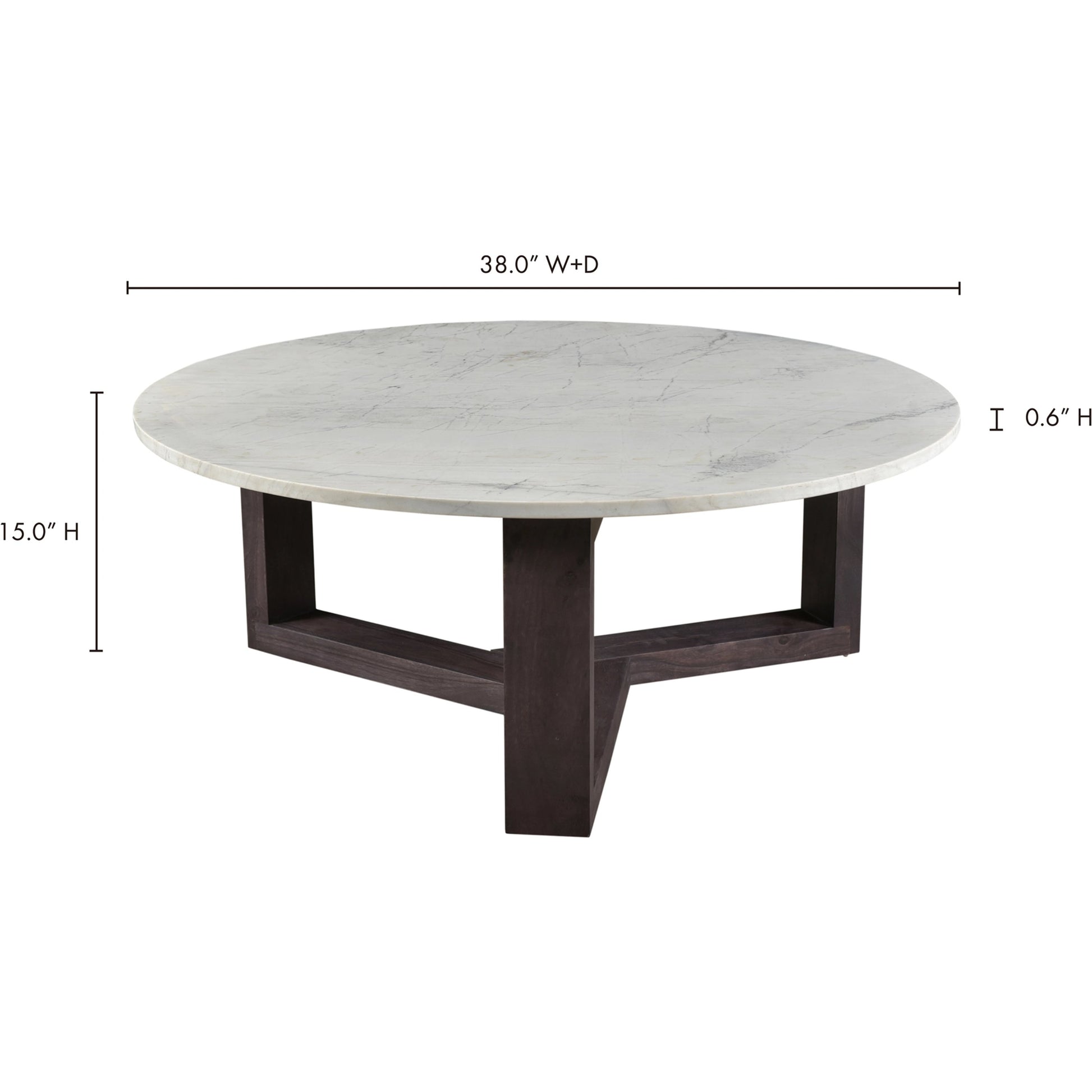 Jinxx Coffee Table by Moe's Home Collection. Made from satwaria marble, solid acacia base, mdf in a modern style.