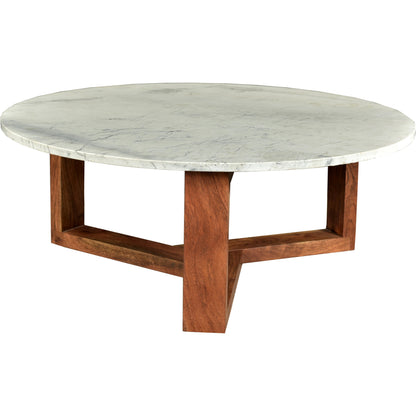 Jinxx Coffee Table by Moe's Home Collection. Made from satwaria marble, solid acacia base, mdf in a modern style.