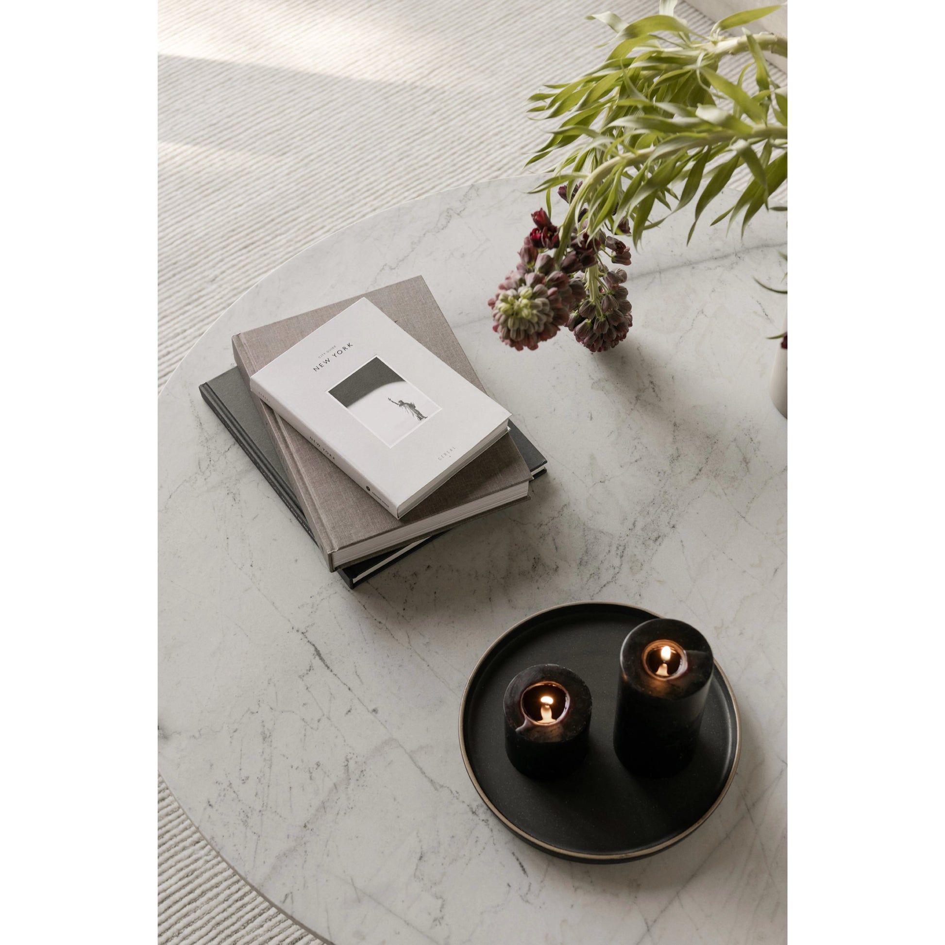 Jinxx Coffee Table by Moe's Home Collection. Made from satwaria marble, solid acacia base, mdf in a modern style.