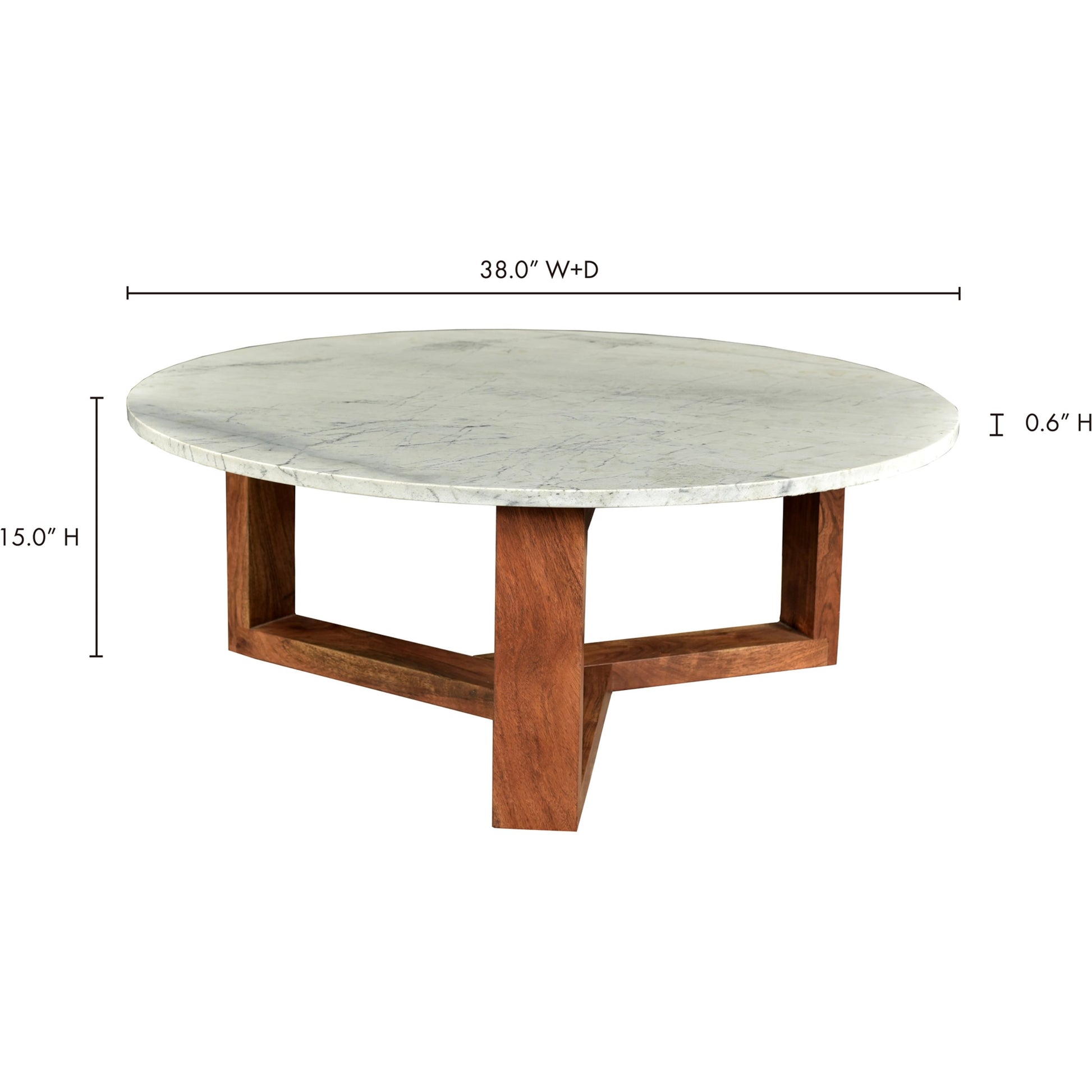 Jinxx Coffee Table by Moe's Home Collection. Made from satwaria marble, solid acacia base, mdf in a modern style.