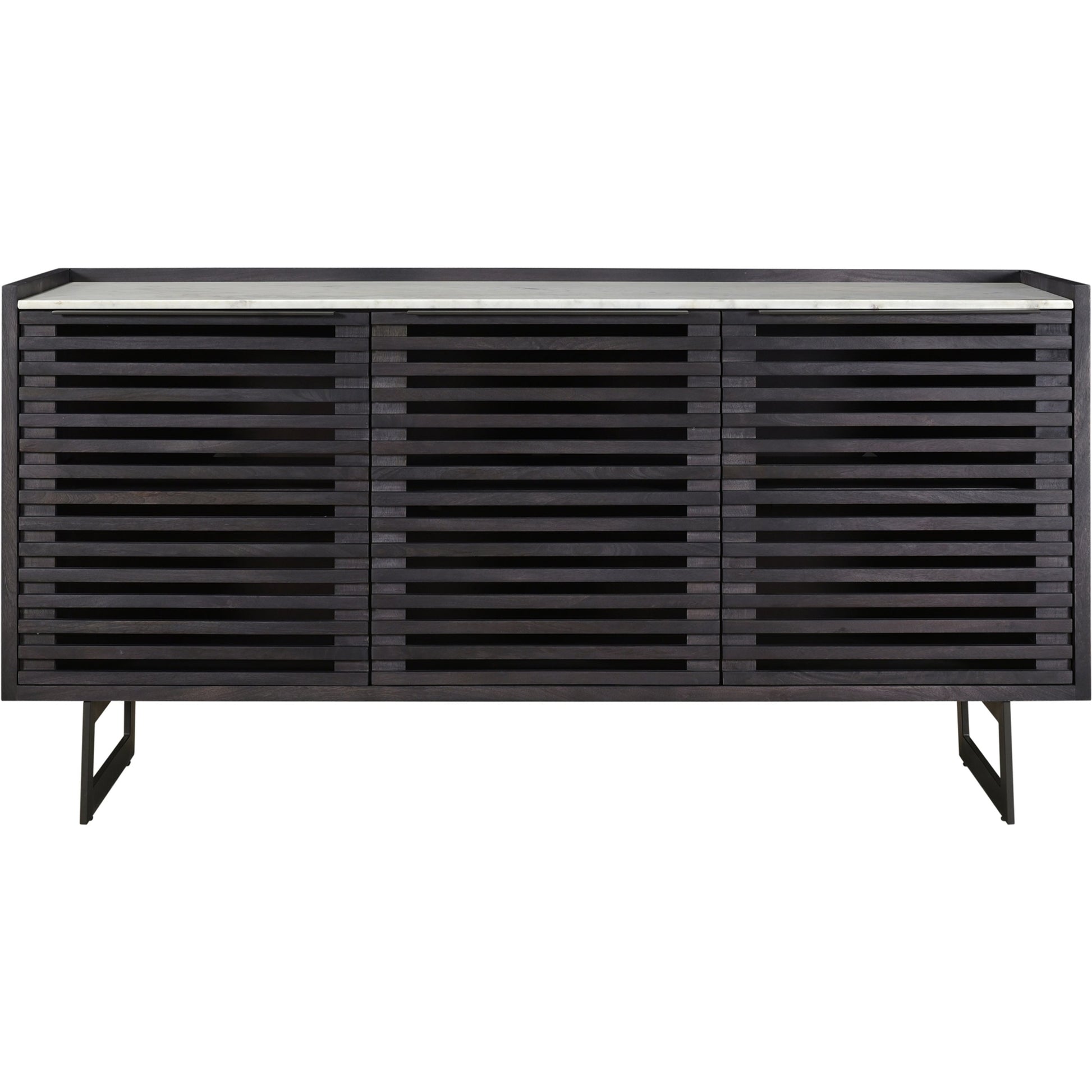 Paloma Sideboard by Moe's Home Collection in charcoal grey. Made from marble, steel legs, mdf in a modern style.