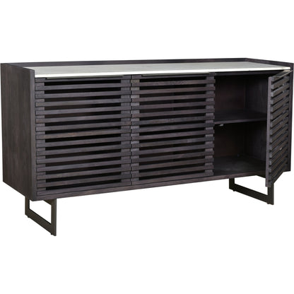 Paloma Sideboard by Moe's Home Collection in charcoal grey. Made from marble, steel legs, mdf in a modern style.