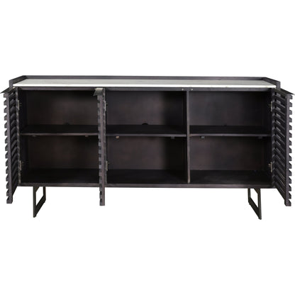 Paloma Sideboard by Moe's Home Collection in charcoal grey. Made from marble, steel legs, mdf in a modern style.