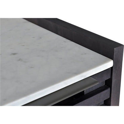 Paloma Sideboard by Moe's Home Collection in charcoal grey. Made from marble, steel legs, mdf in a modern style.