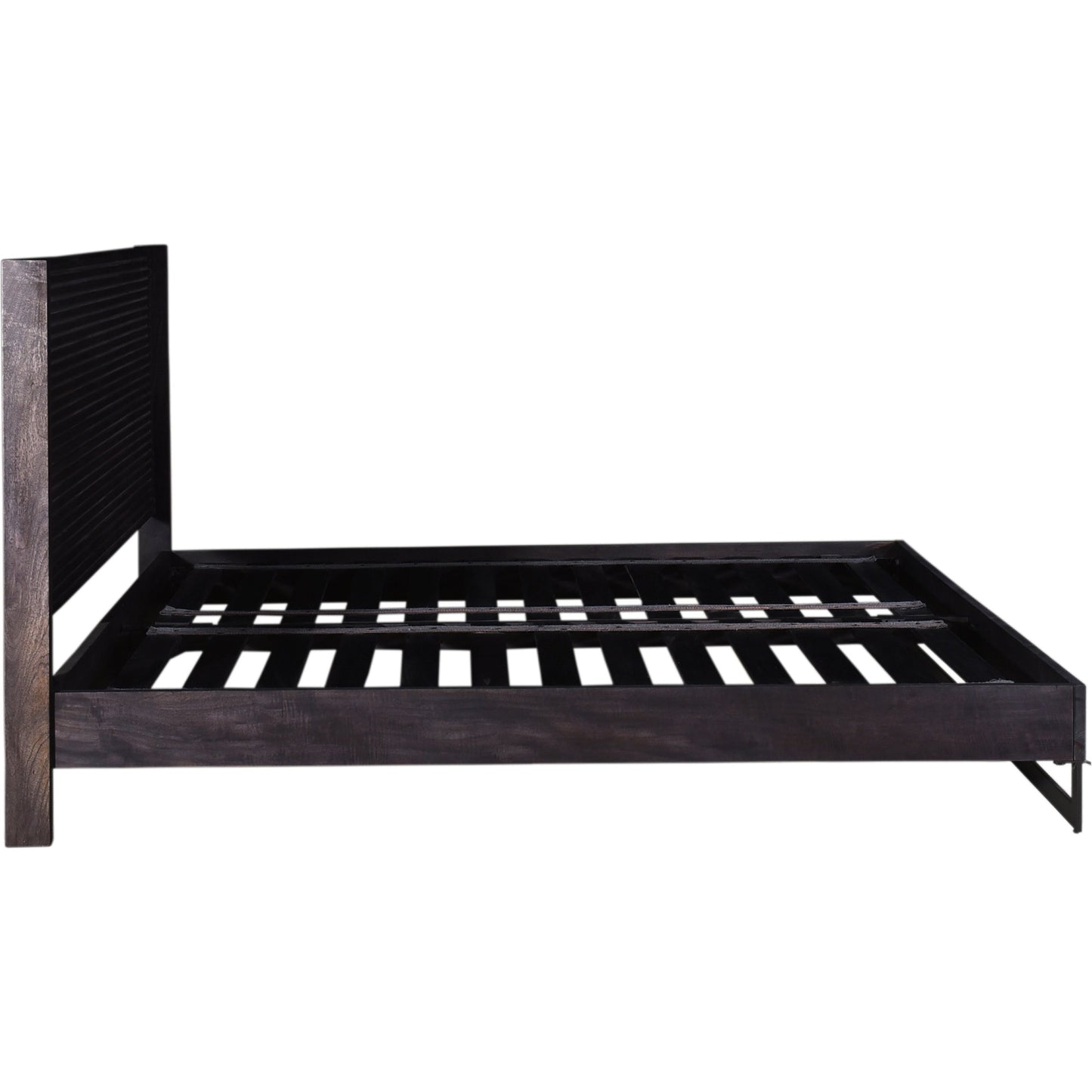004 SI-2122020 | Additional Silo | Paloma Bed by Moe's Home Collection in charcoal grey. Made from solid mango, steel legs, wood slats in a modern style.