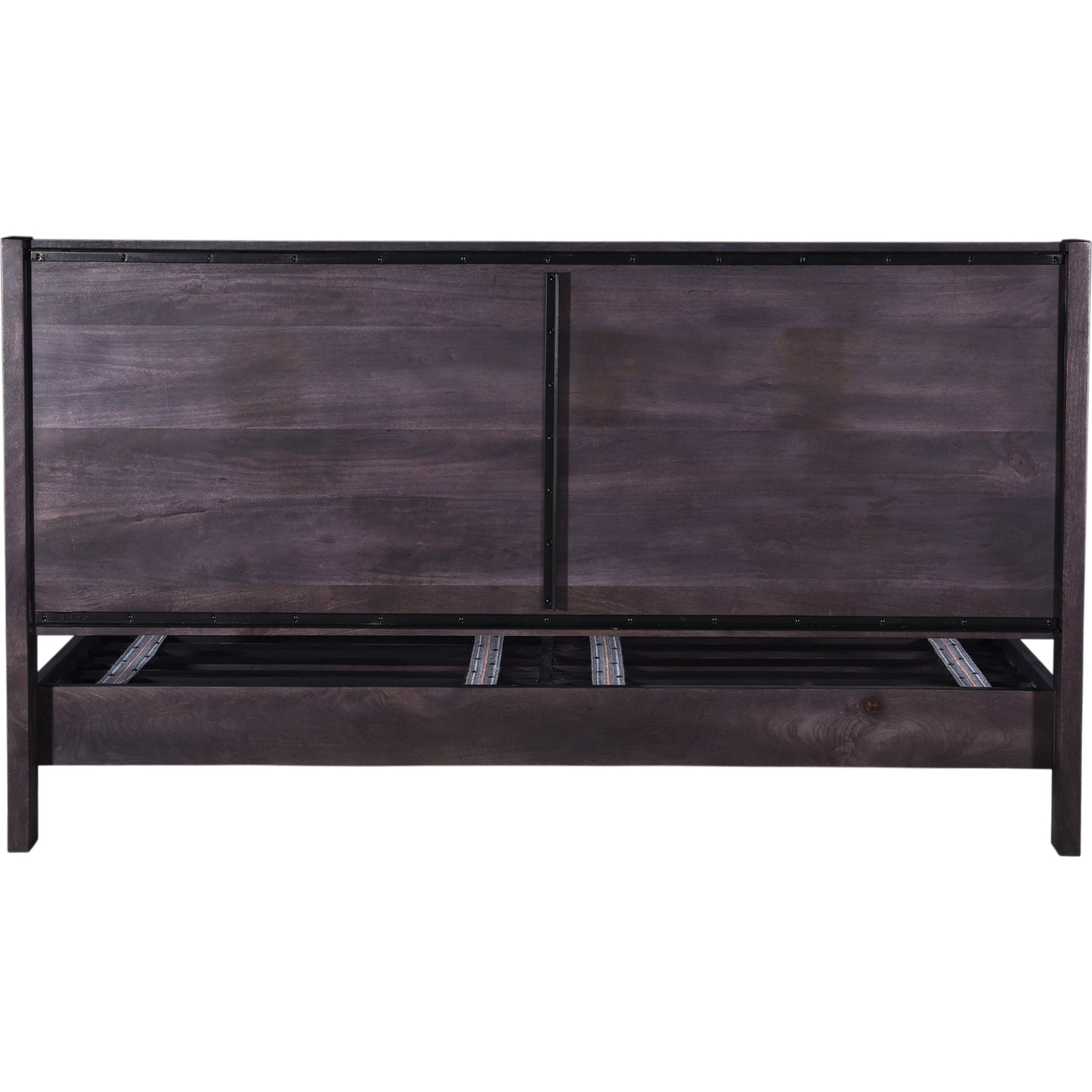 006 SI-2122020 | Additional Silo | Paloma Bed by Moe's Home Collection in charcoal grey. Made from solid mango, steel legs, wood slats in a modern style.