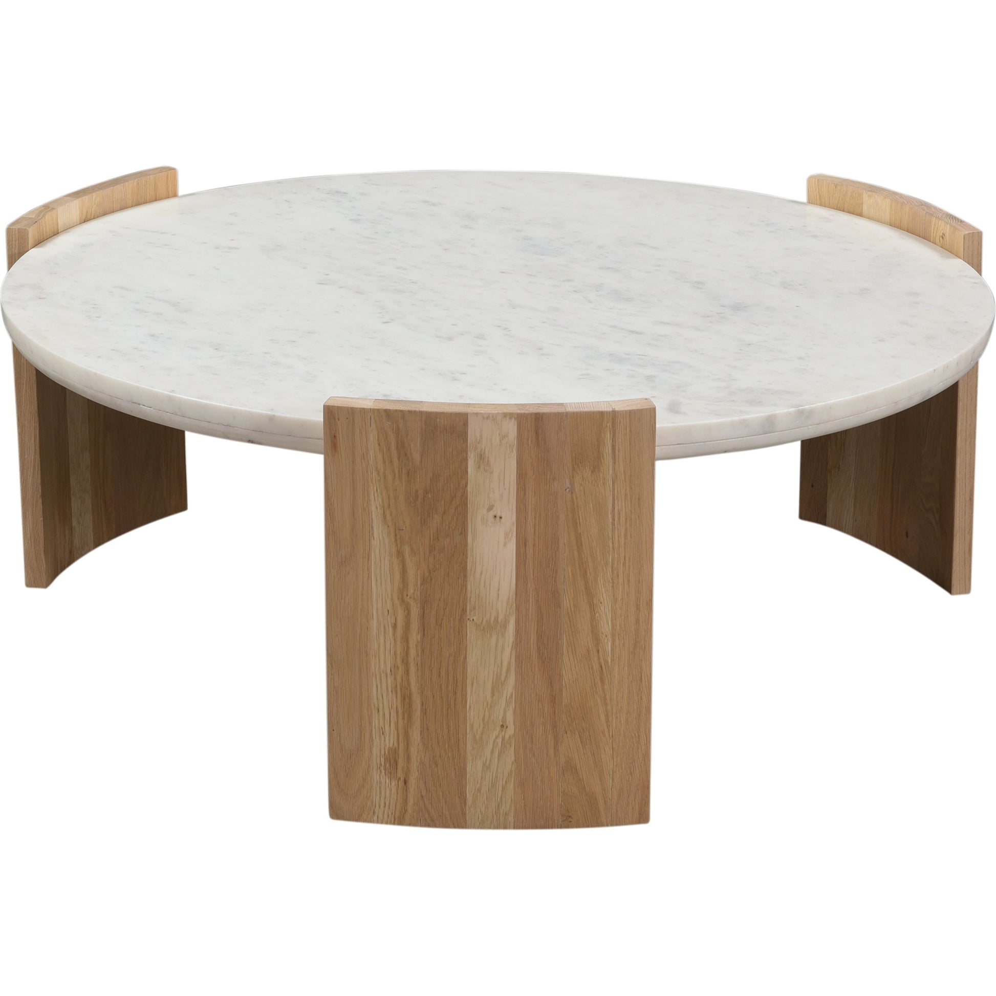 Dala Coffee Table by Moe's Home Collection in white. Made from banswara white marble top, solid oak legs in a modern style.
