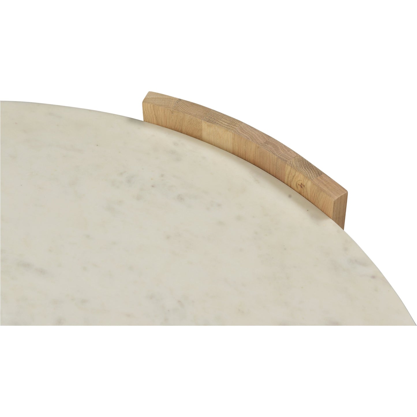 004 SI-2121903 | Closeup | Dala Coffee Table by Moe's Home Collection in white. Made from banswara white marble top, solid oak legs in a modern style.
