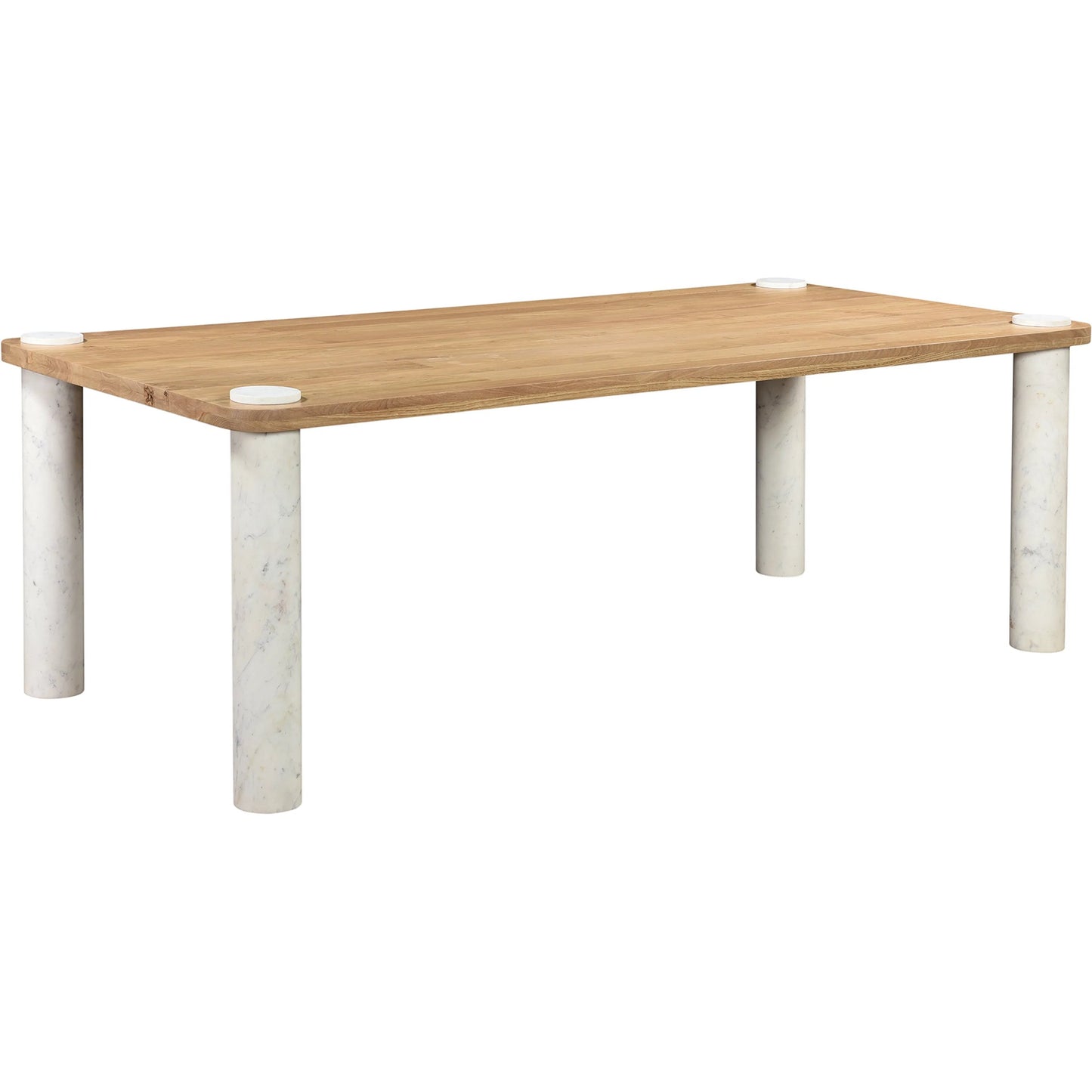 001 SI-2253639 | Primary Silo | Century Dining Table by Moe's Home Collection in natural. Made from solid oak top, white banswara marble legs in a modern style.