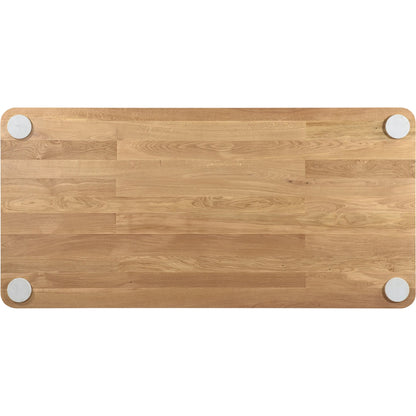 Century Dining Table by Moe's Home Collection in natural. Made from solid oak top, white banswara marble legs in a modern style.