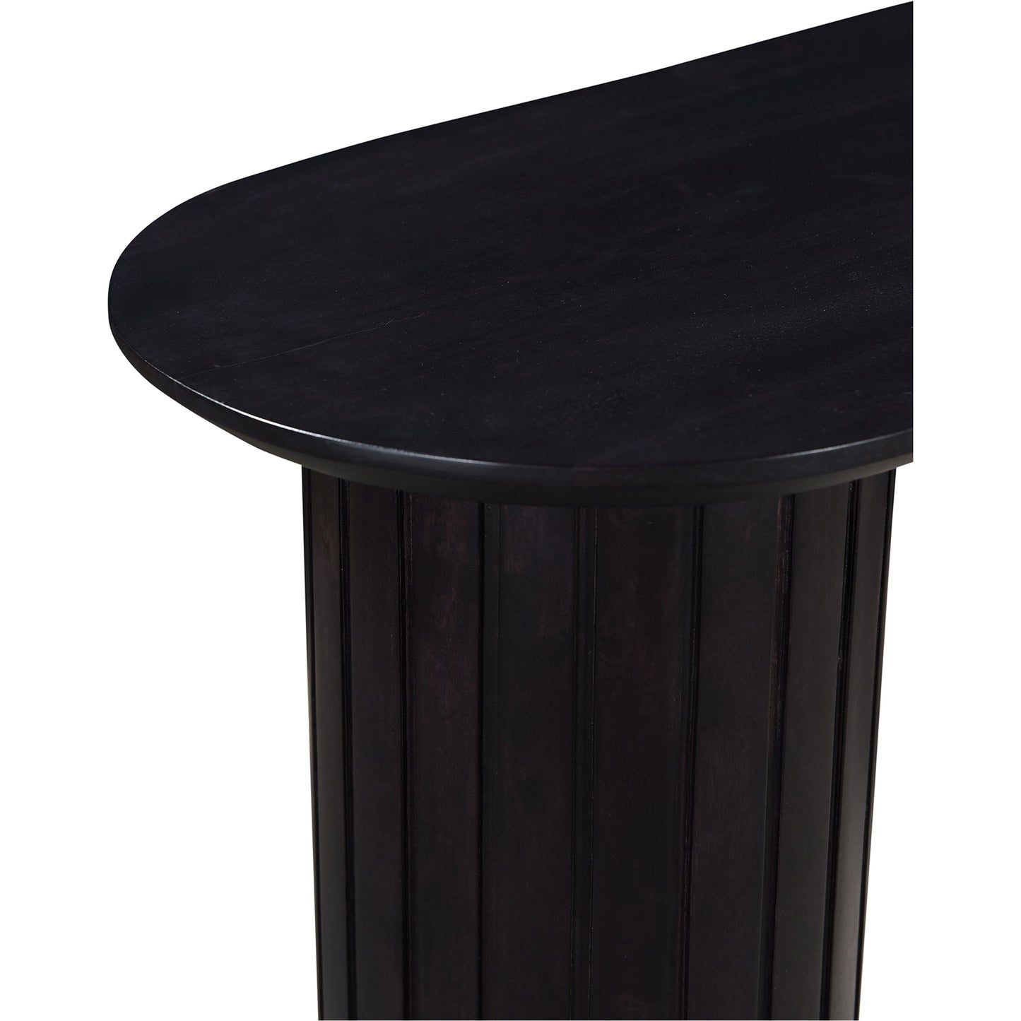 002 SI-2122042 | Closeup | Povera Console Table by Moe's Home Collection in black. Made from solid acacia wood in a modern style.