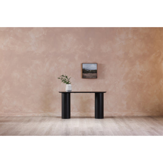 Povera Console Table by Moe's Home Collection in black. Made from solid acacia wood in a modern style.