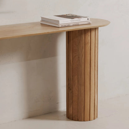 Povera Console Table by Moe's Home Collection in black. Made from solid acacia wood in a modern style.