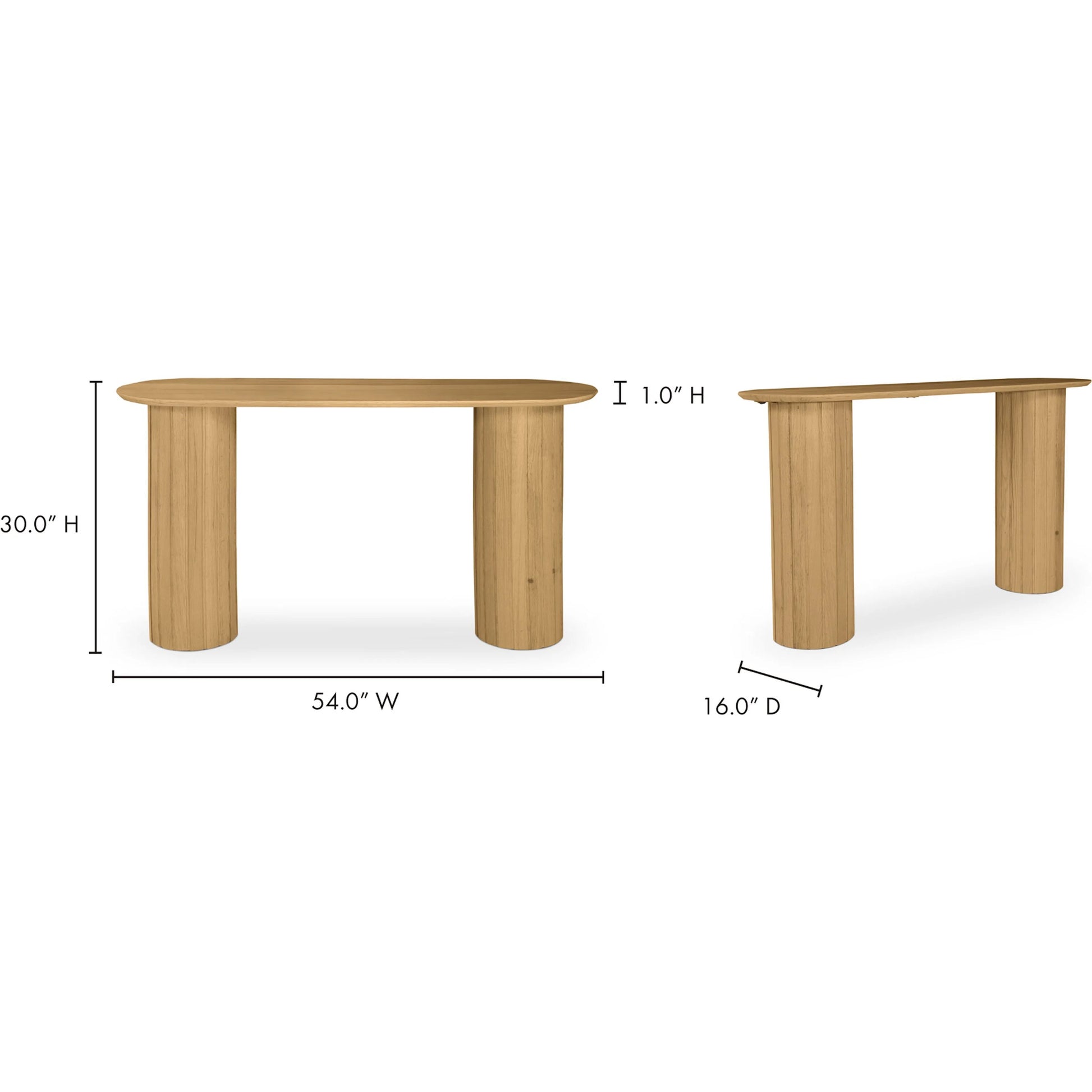 Povera Console Table by Moe's Home Collection in black. Made from solid acacia wood in a modern style.