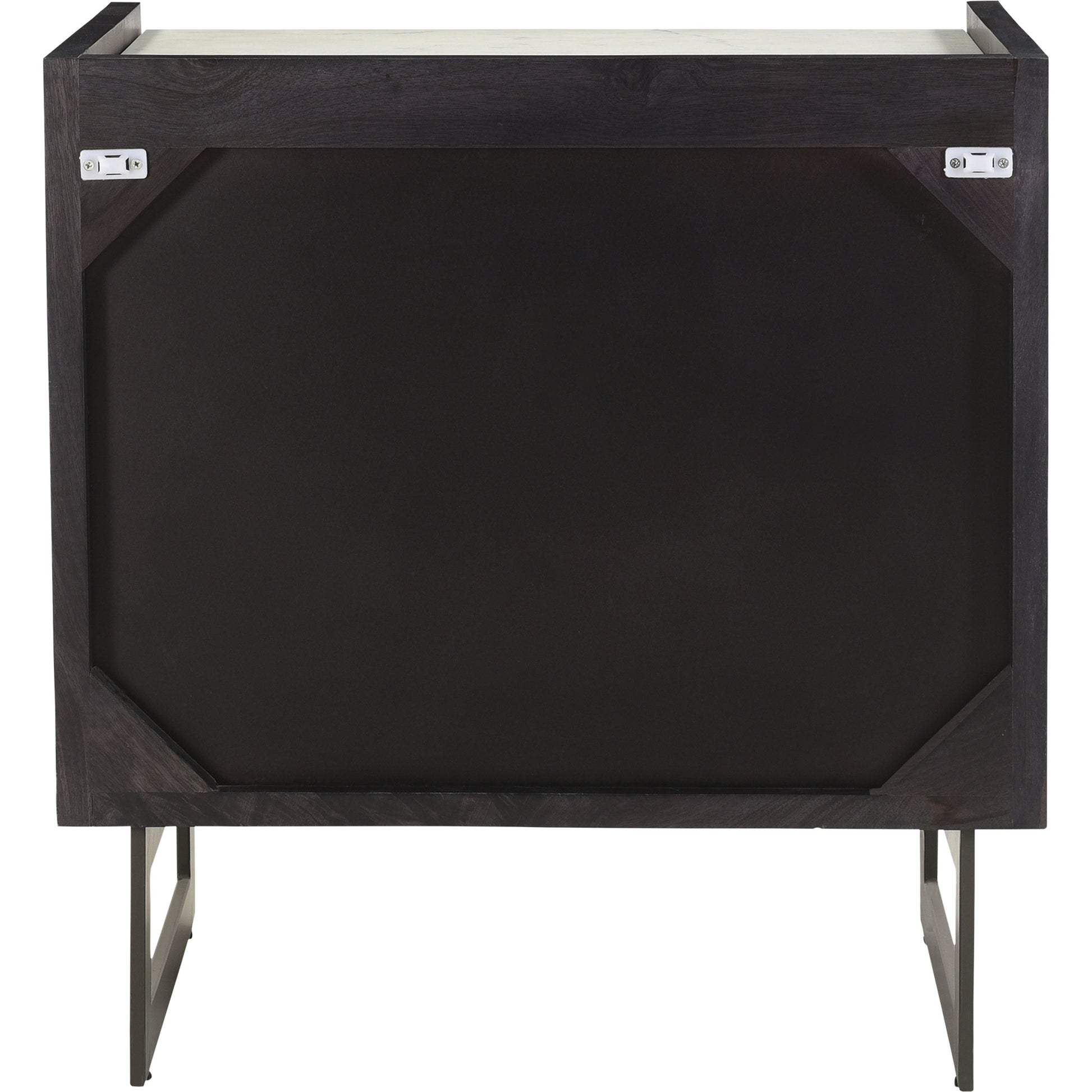 Paloma 3 Drawer Chest by Moe's Home Collection in charcoal grey. Made from solid mango wood, white banswara marble top, steel legs in a modern style.