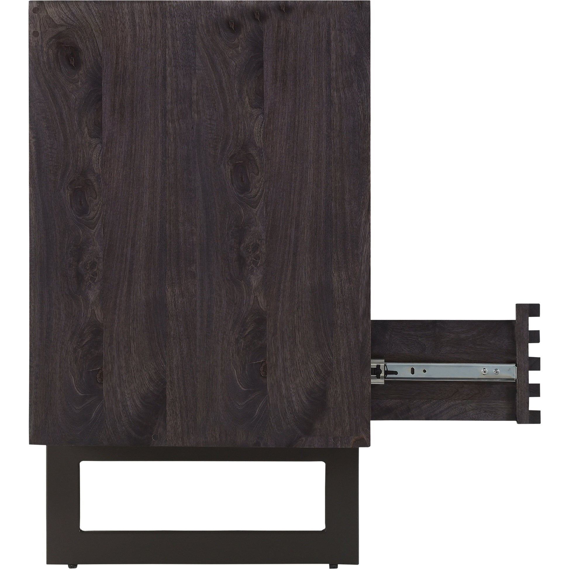 Paloma 3 Drawer Chest by Moe's Home Collection in charcoal grey. Made from solid mango wood, white banswara marble top, steel legs in a modern style.