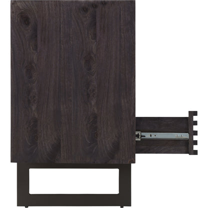 Paloma 3 Drawer Chest by Moe's Home Collection in charcoal grey. Made from solid mango wood, white banswara marble top, steel legs in a modern style.