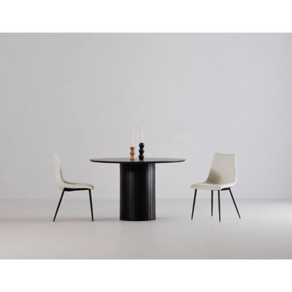 Povera Round Dining Table by Moe's Home Collection in black. Made from solid acacia wood in a modern style.