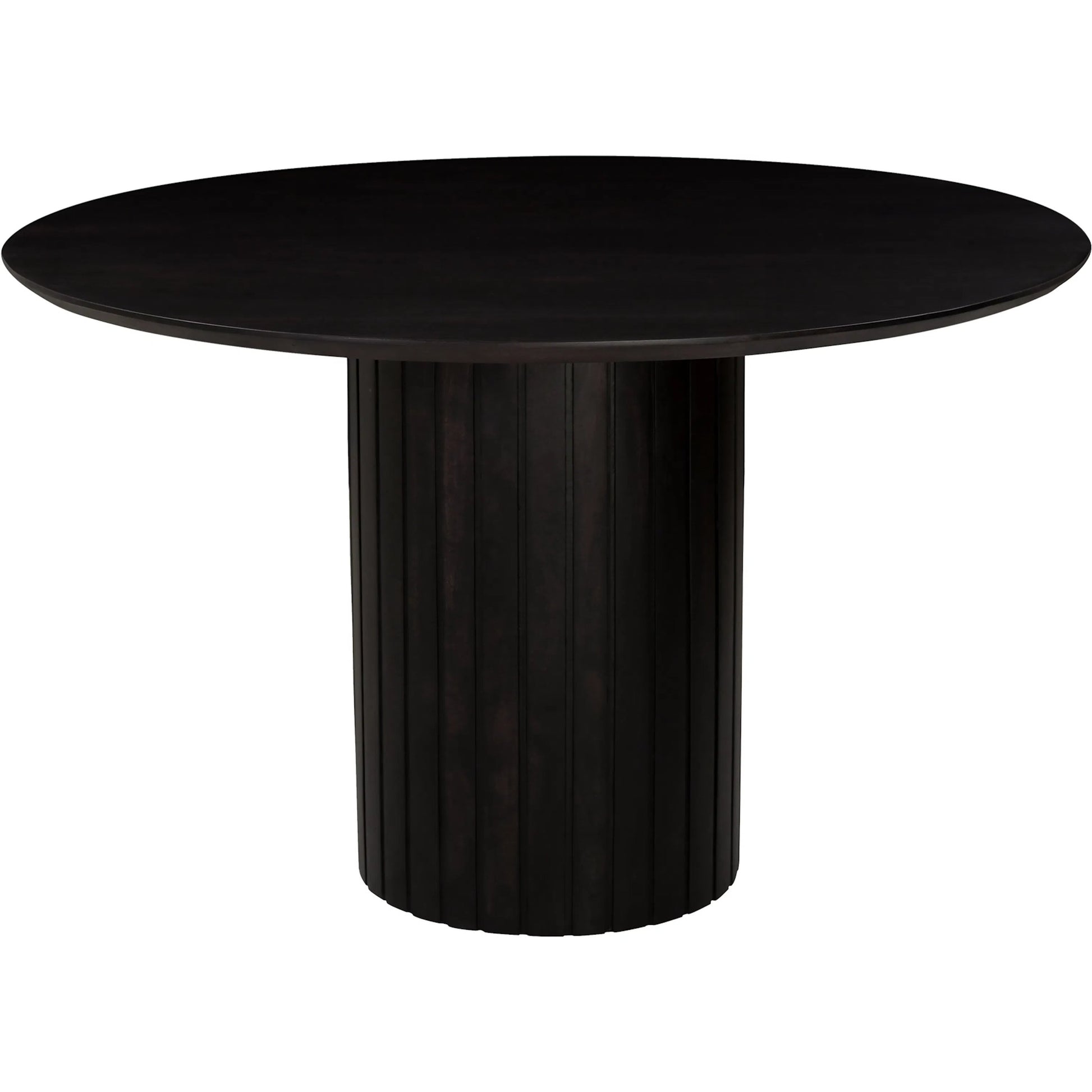 Povera Round Dining Table by Moe's Home Collection in black. Made from solid acacia wood in a modern style.