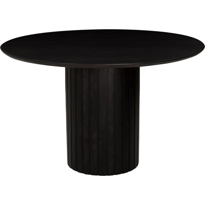 Povera Round Dining Table by Moe's Home Collection in black. Made from solid acacia wood in a modern style.