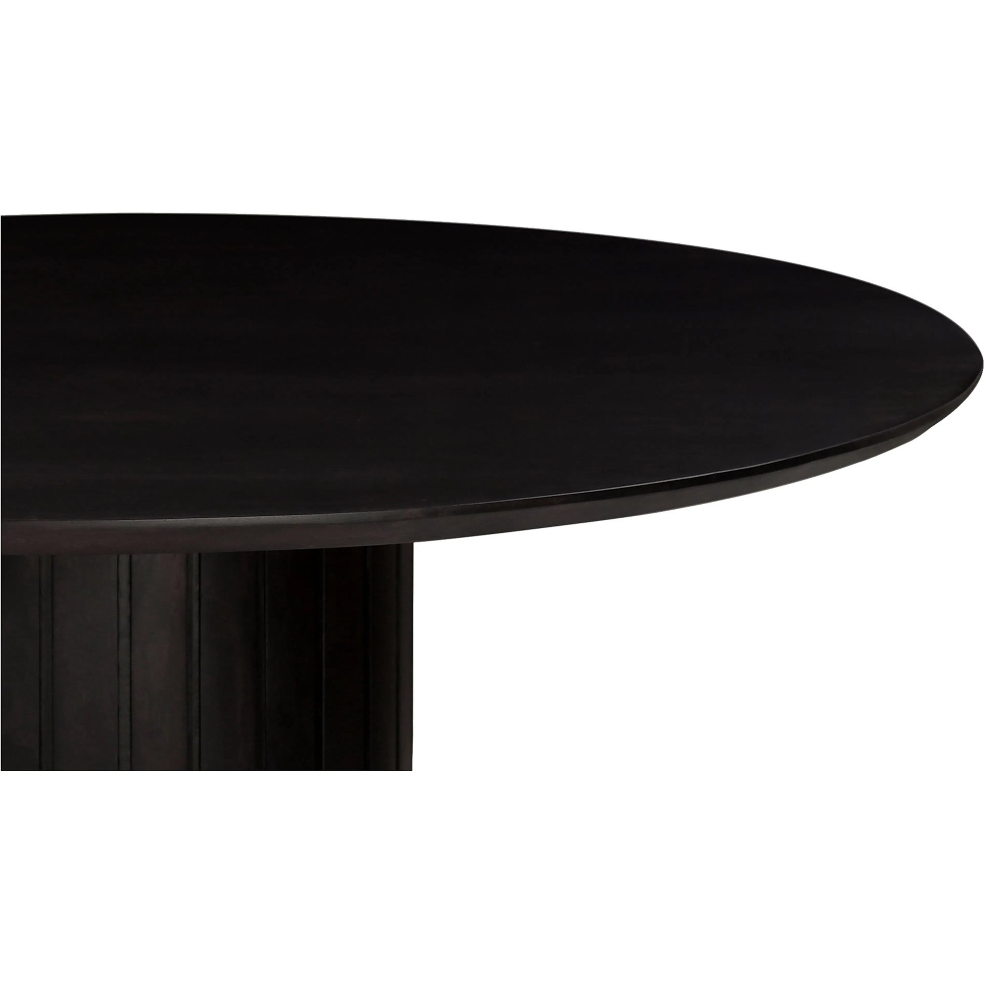 Povera Round Dining Table by Moe's Home Collection in black. Made from solid acacia wood in a modern style.