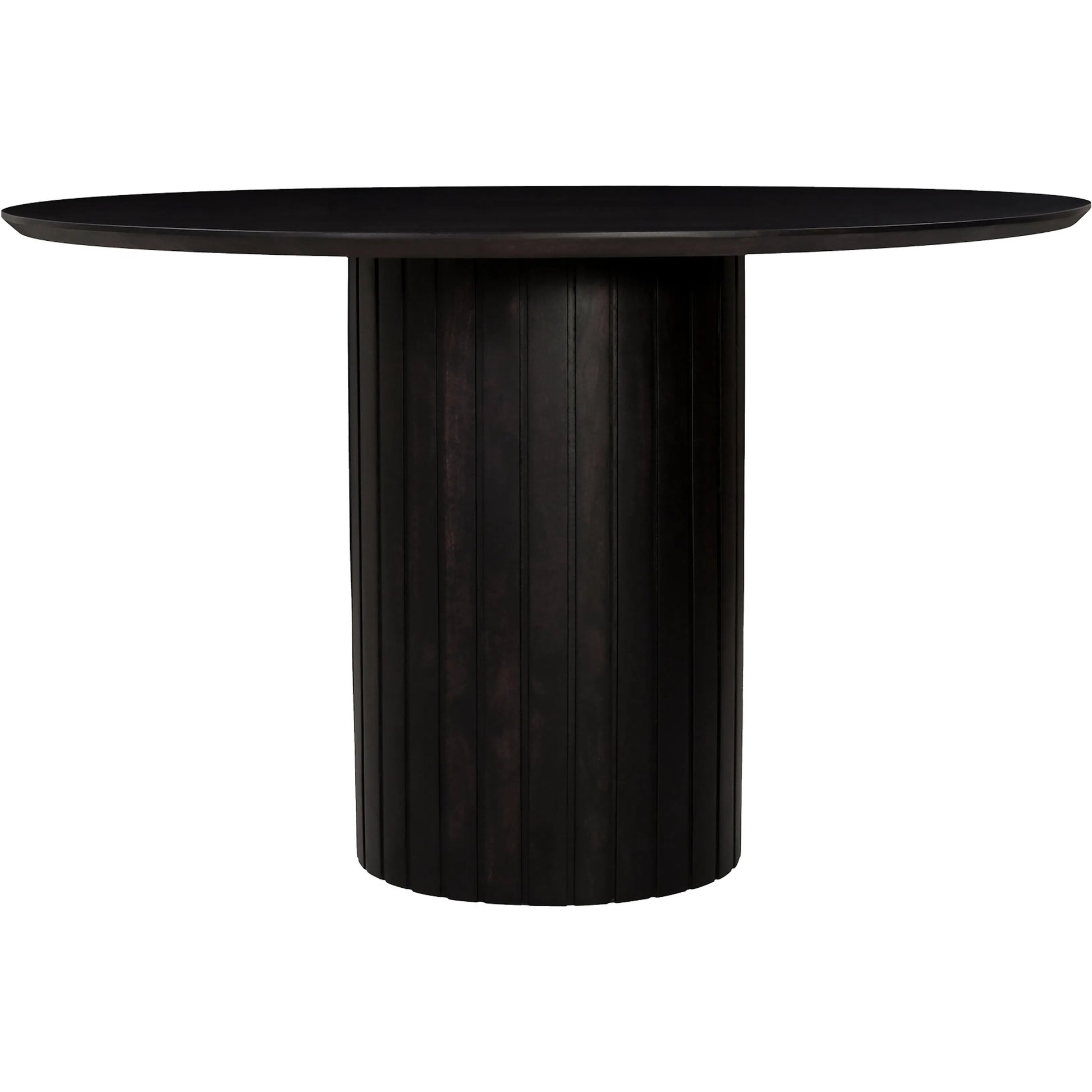 Povera Round Dining Table by Moe's Home Collection in black. Made from solid acacia wood in a modern style.