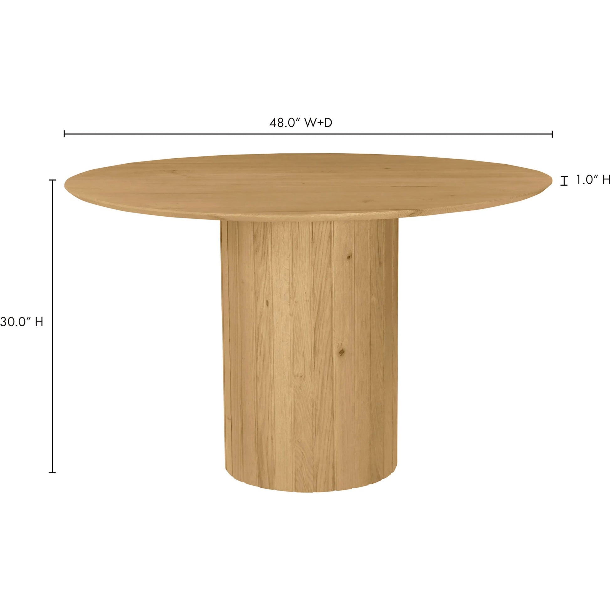 Povera Round Dining Table by Moe's Home Collection in black. Made from solid acacia wood in a modern style.