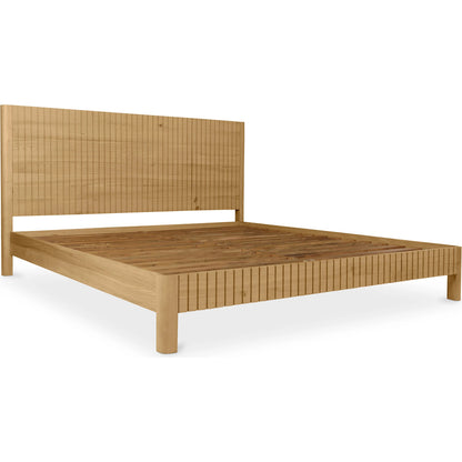 Povera Bed by Moe's Home Collection in natural. Made from solid oak, acacia wood slats in a transitional style.