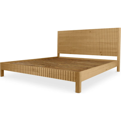 Povera Bed by Moe's Home Collection in natural. Made from solid oak, acacia wood slats in a transitional style.