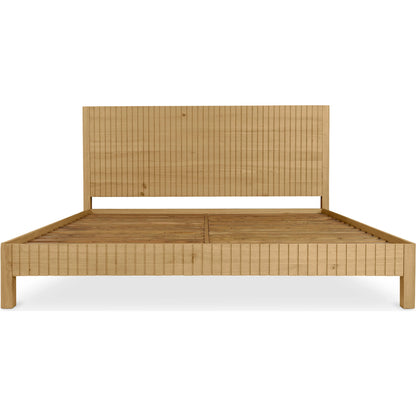 Povera Bed by Moe's Home Collection in natural. Made from solid oak, acacia wood slats in a transitional style.