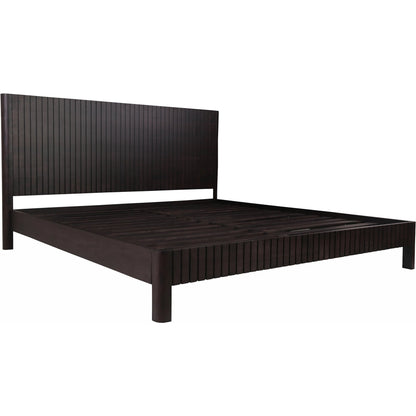 Povera Bed by Moe's Home Collection in natural. Made from solid oak, acacia wood slats in a transitional style.