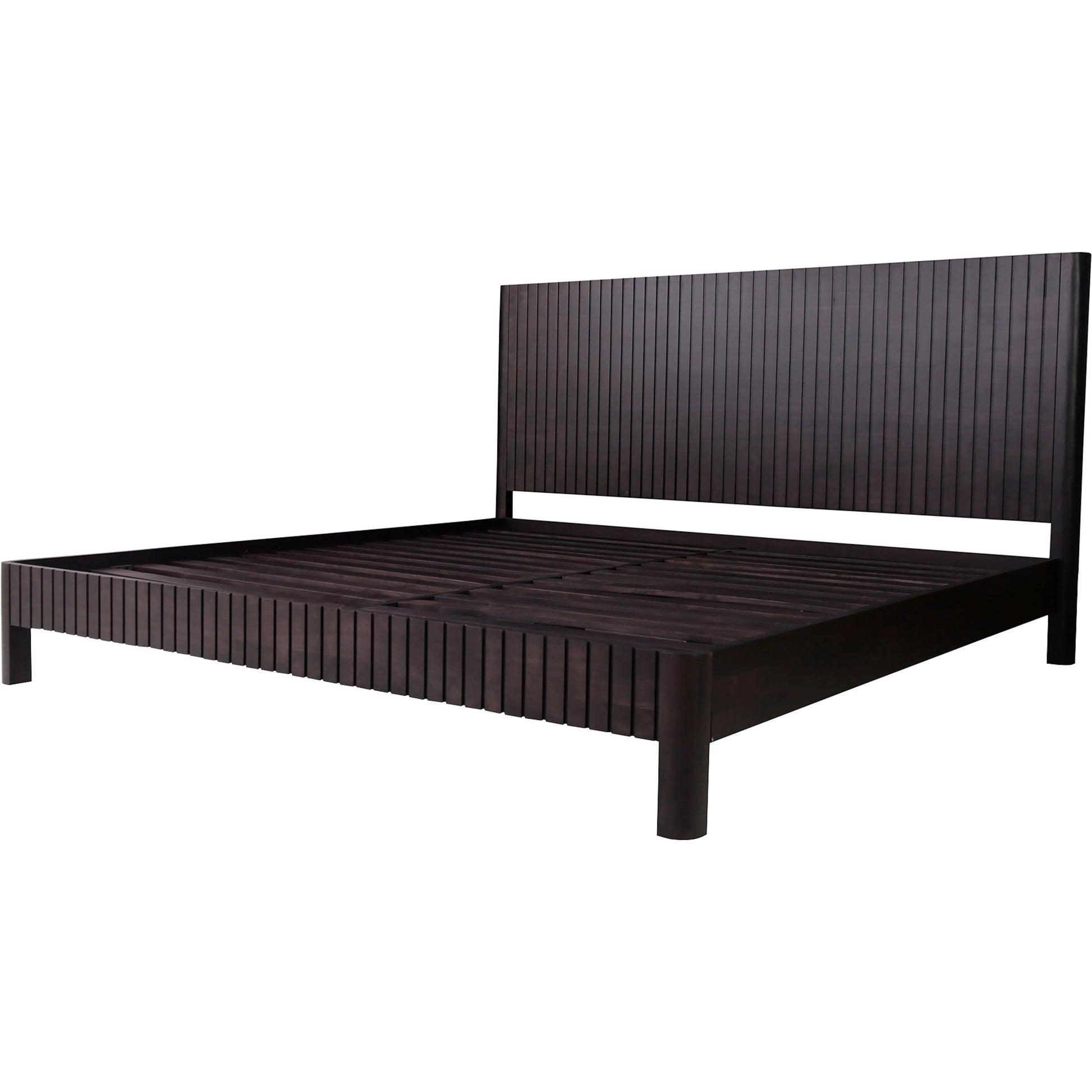 Povera Bed by Moe's Home Collection in natural. Made from solid oak, acacia wood slats in a transitional style.