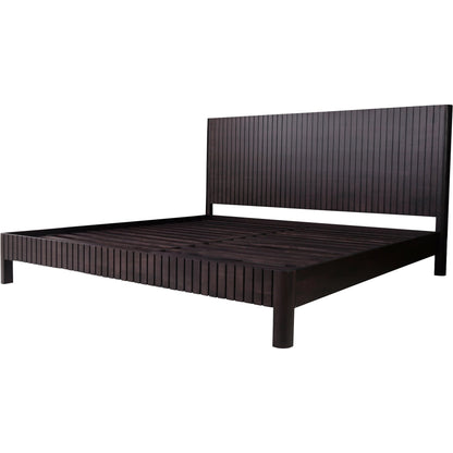 Povera Bed by Moe's Home Collection in natural. Made from solid oak, acacia wood slats in a transitional style.