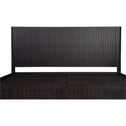 Povera Bed by Moe's Home Collection in natural. Made from solid oak, acacia wood slats in a transitional style.