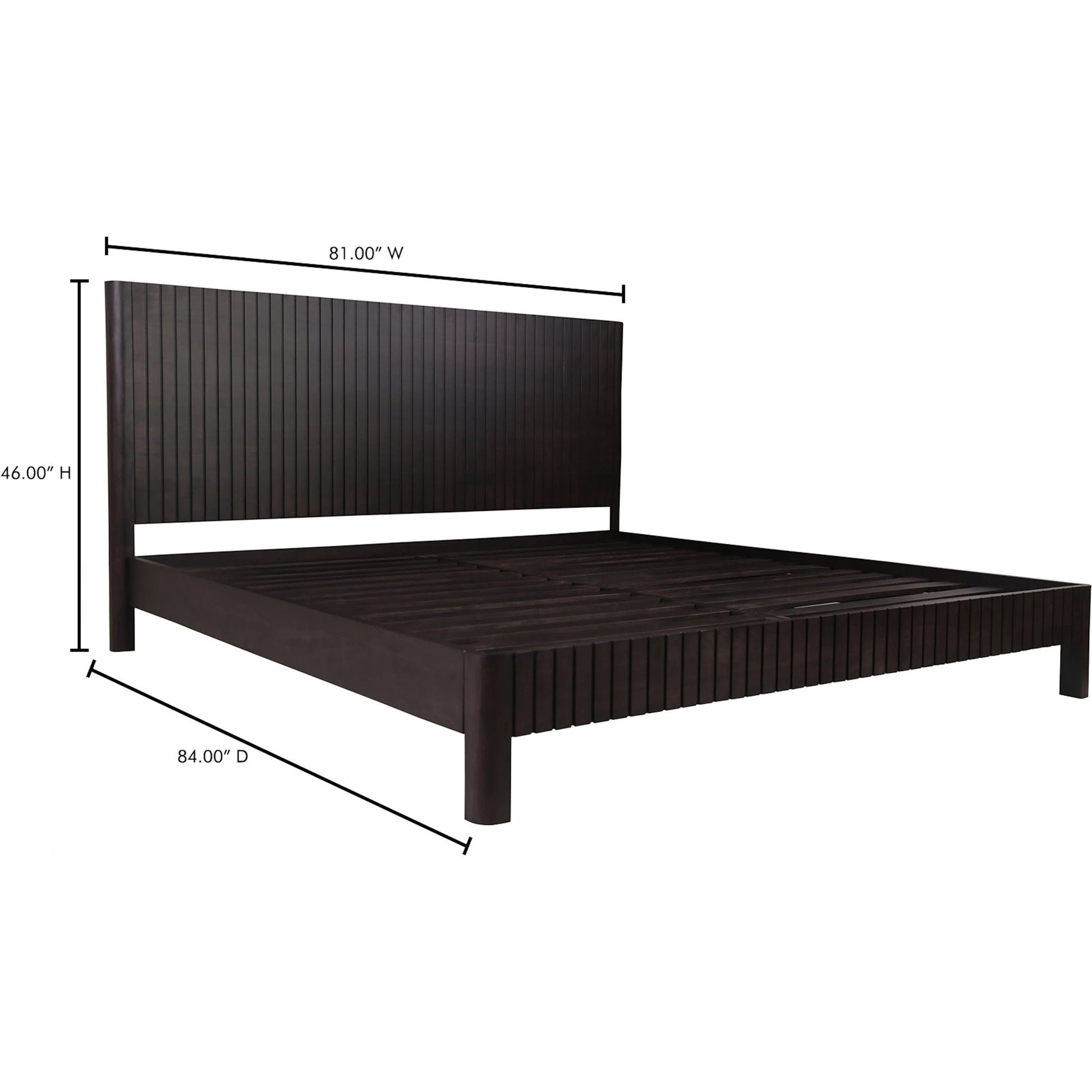 Povera Bed by Moe's Home Collection in natural. Made from solid oak, acacia wood slats in a transitional style.