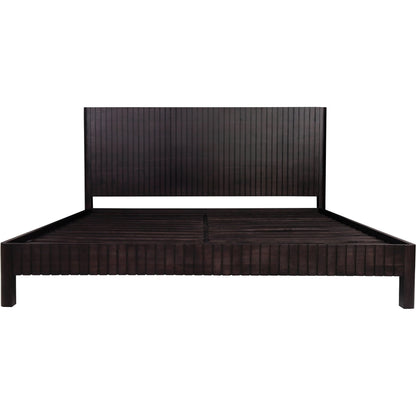 Povera Bed by Moe's Home Collection in natural. Made from solid oak, acacia wood slats in a transitional style.