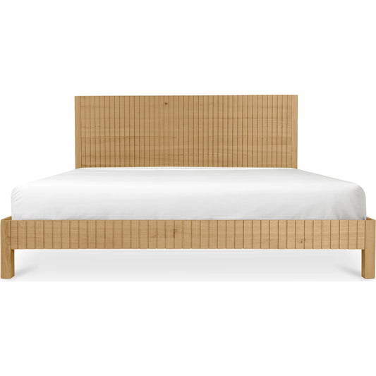 Povera Bed by Moe's Home Collection in natural. Made from solid oak, acacia wood slats in a unique style.